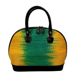 Le Sac | Handmade Woven Gradient Green and Yellow Bag
